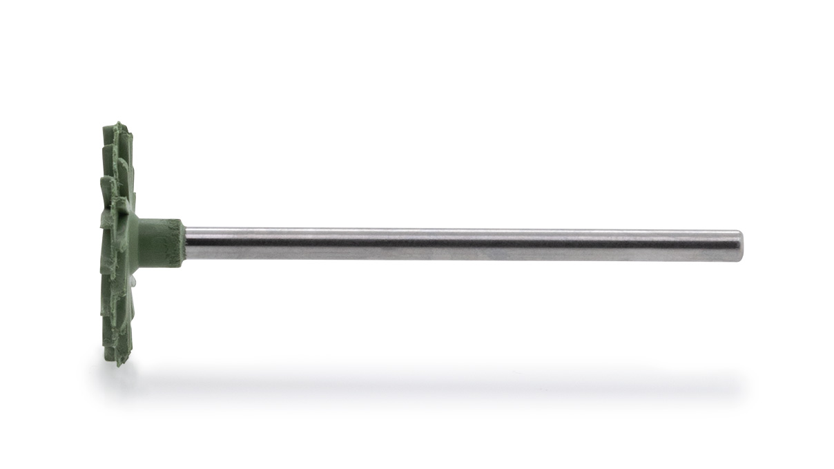 Pulidora Eveflex, verde, twist, Ø 17 x 1,6 mm, muy blando, grano fino, mango HP