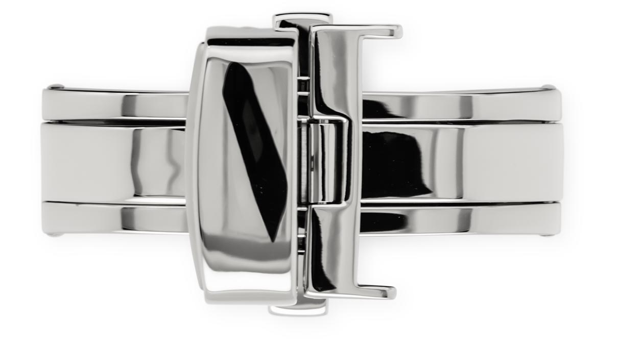 Butterfly-Schließe für Lederarmbänder, Edelstahl, 22 mm