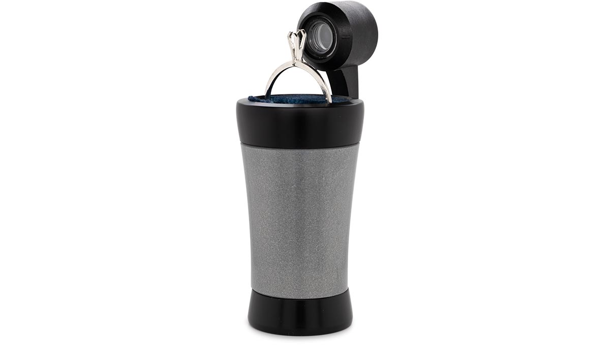 Inscription loupe for diamonds, 30x magnification, with spring setting