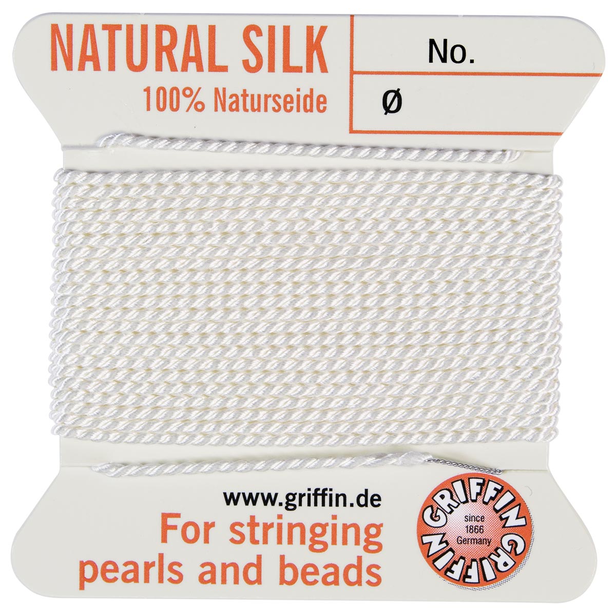 Natural Silk white 1 needle 2 m size  4