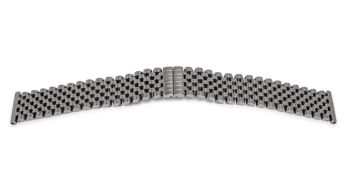 Metallarmband für Herren, Edelstahl poliert, Anstoß 18 - 20 mm, solides Design