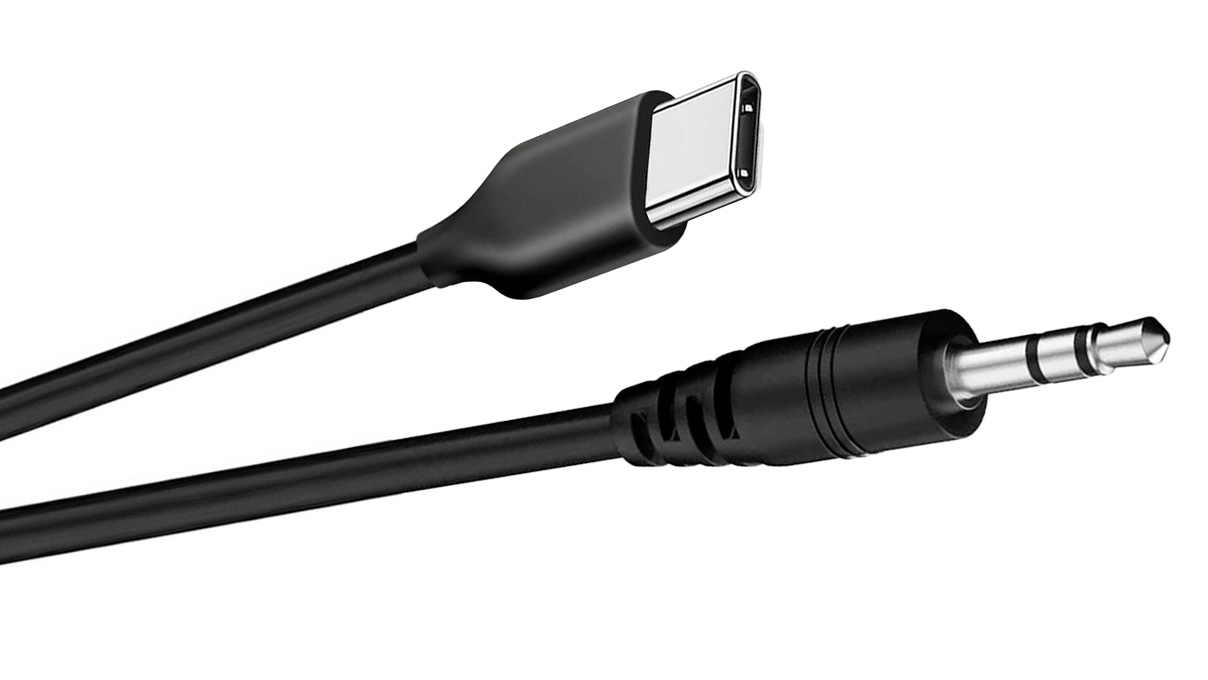 Charging cable for CaratScreenPen V2, with USB-C and 3.5 mm jack connectors