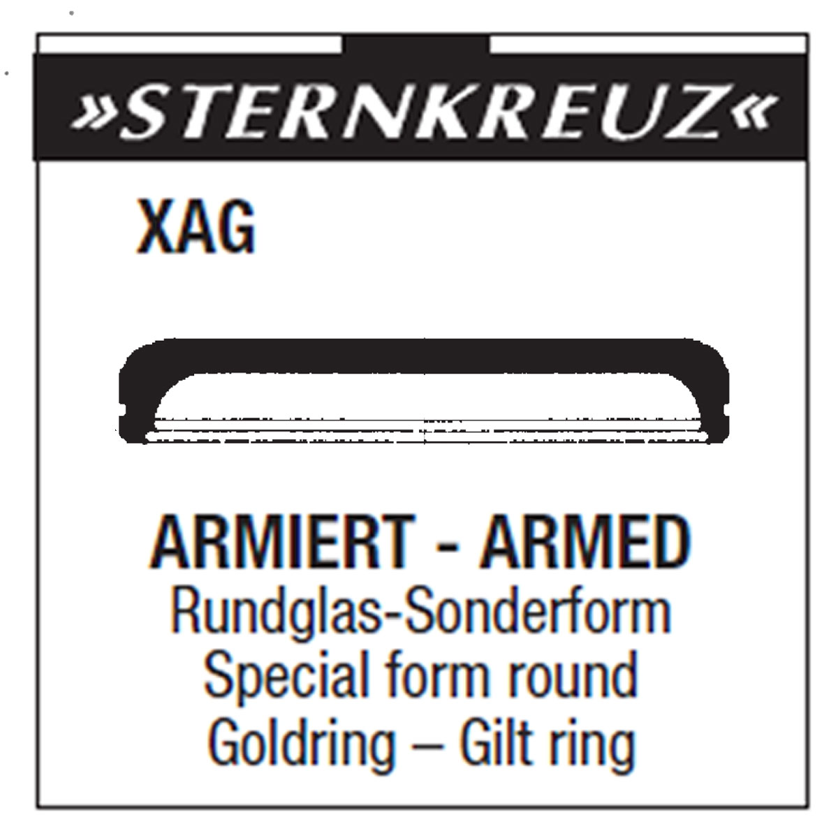 Glas für OMG 5083 mit Goldring (XAG 330.556)