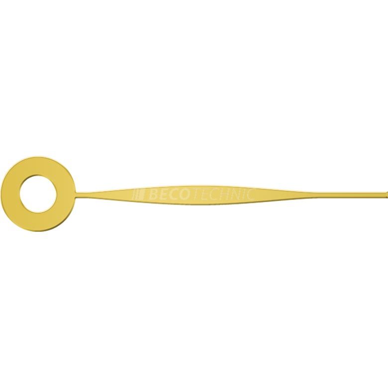 Manecilla de minuto, forma de lanza, amarilla, agujero Ø 0,55 mm, longitud 6 mm
