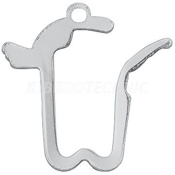 Hakenschnäpper, 1-reihig, 16 x 16 mm, Metall, rhodiniert, poliert