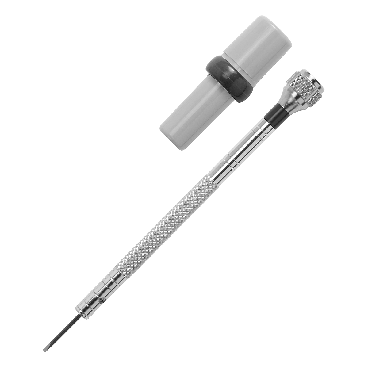 Basic screwdriver, slot, 1,0 mm, standard taper, black, 4 spare blades