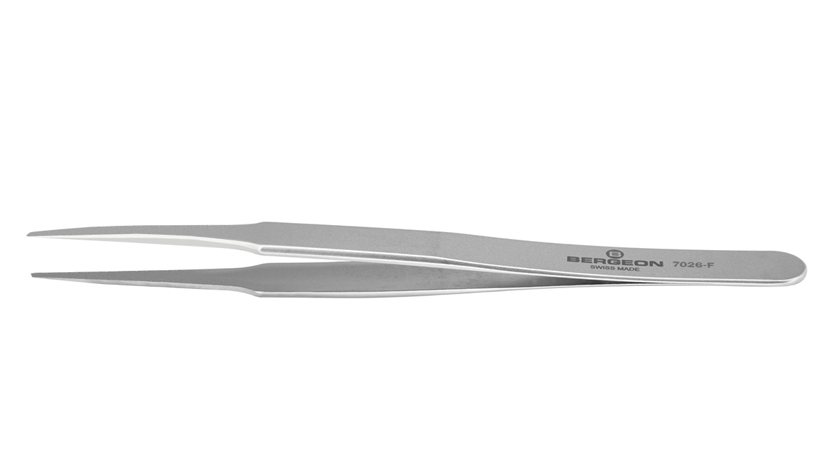 Bergeon 7026-F tweezers type F, flat, 80 % nonmagnetic