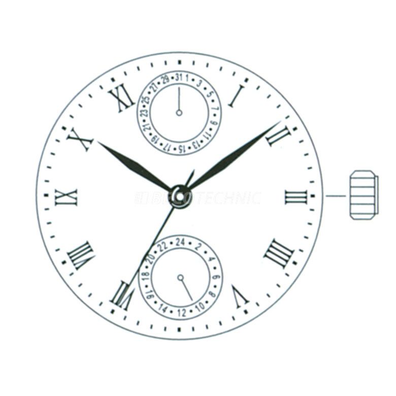 AU-Werk Miyota 6P23 10 1/2''' DATE12 SC 2EYES 24H Quarz (364 | SR621SW)