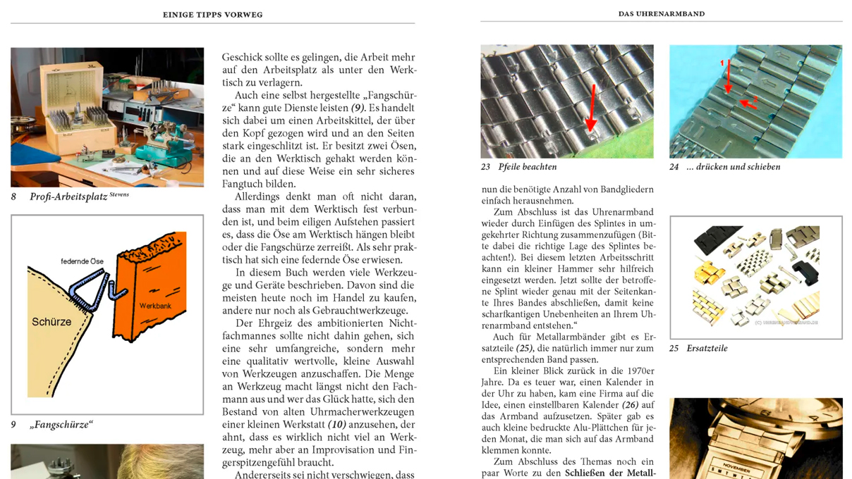 Vakboek “Die Armband- und Taschenuhr in der Reparatur”, nieuwe editie 2021, boek van Jendritzki,
Horlbeck, Stern, Heydt, ISBN 978-3-939315-23-0, Duitstalig