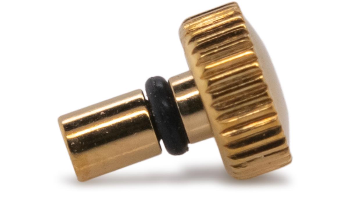Wasserdichte Krone, Japanische Form, Edelstahl, Gelb, Kopf Ø 3 mm, Gewinde Ø 0,8 mm