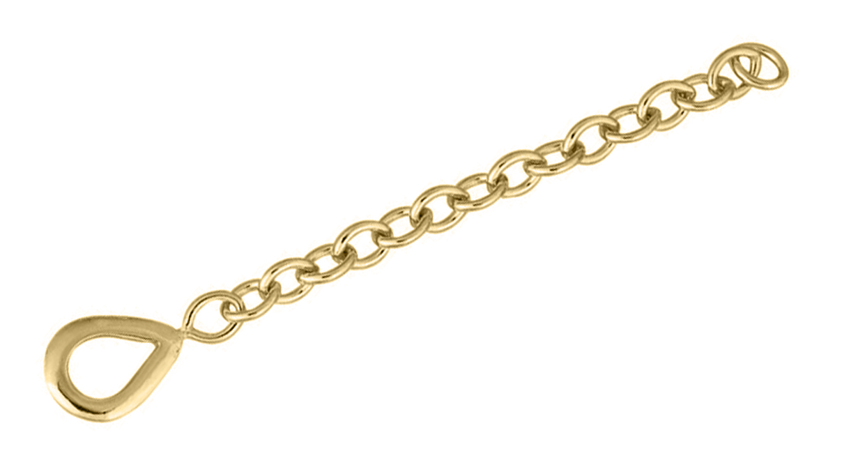 Prolongation chain gold plated with Loop 10 x 8 mm L 6 cm Wire profile