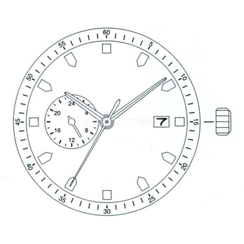 AU-Werk Miyota 8217 11 1/2''' DATE3 SC MECH 24H