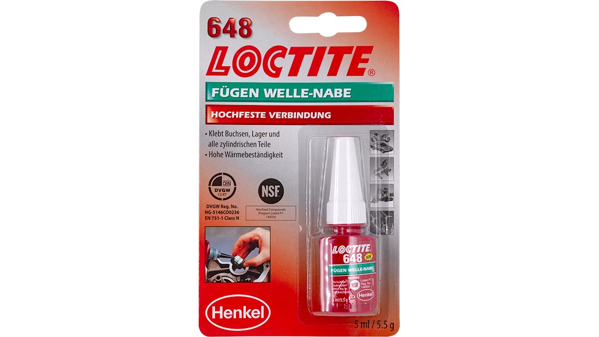 Loctite 648 socket and bearing adhesive, 5 ml