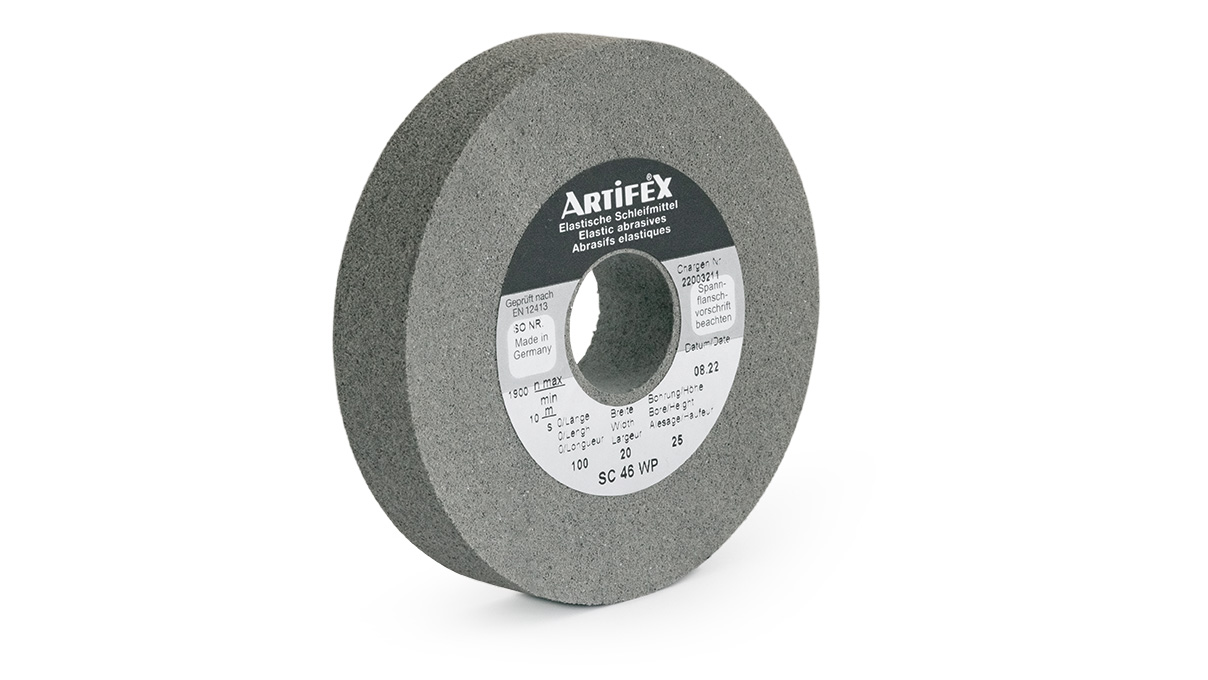 Artifex Schleifscheibe SC 46 WP, Körnung sehr grob, Härte weich, Ø 100 x 20 mm, Bohrung Ø 25 mm