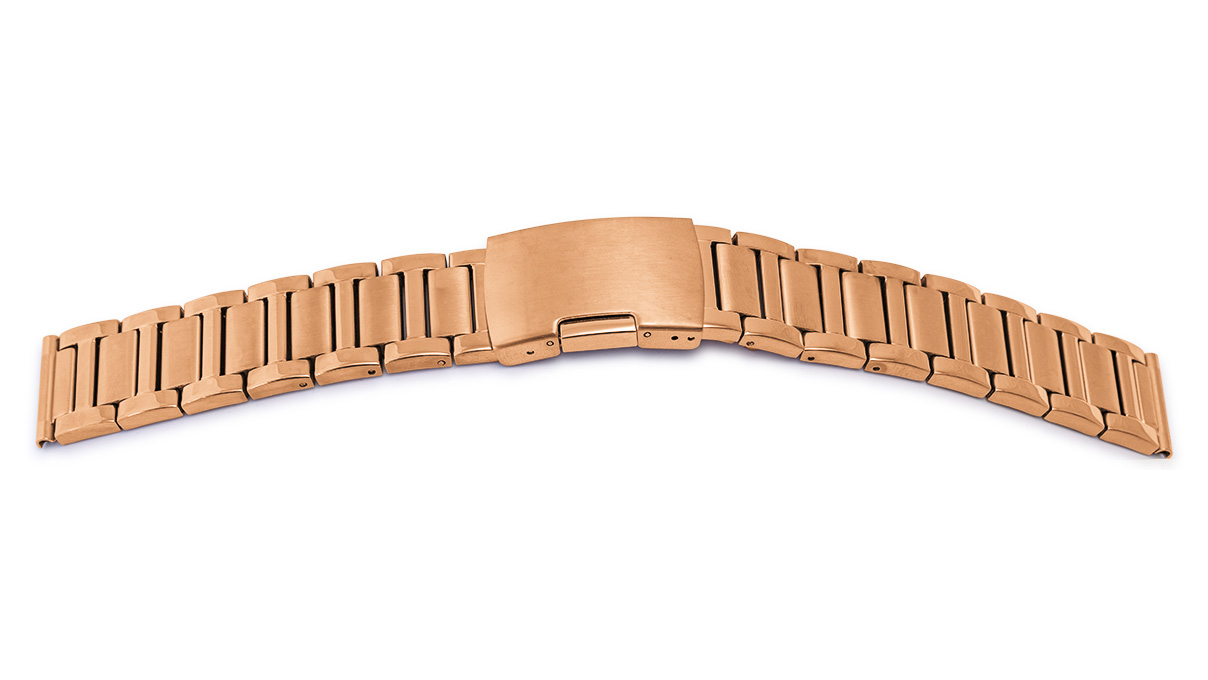 Uhrband Elegance, Edelstahl, PVD rosé, Breite 20 mm, Anstoß 20 mm, Länge 180 mm