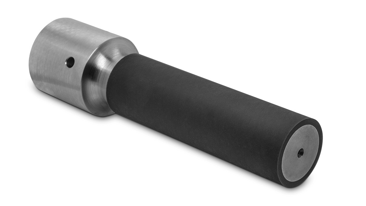 Glatte Gummirolle Ø 30 (M8), Shore 80, schwarz, für Crevoisier Maschinen