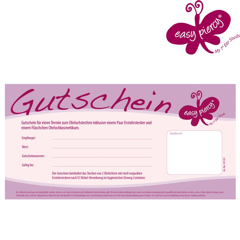 an zum Easy Endverbraucher Verkauf Piercy Geschenkgutschein 501025 |