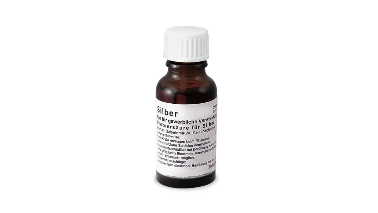 20 ml Flasche Probiersäure für Silber CF