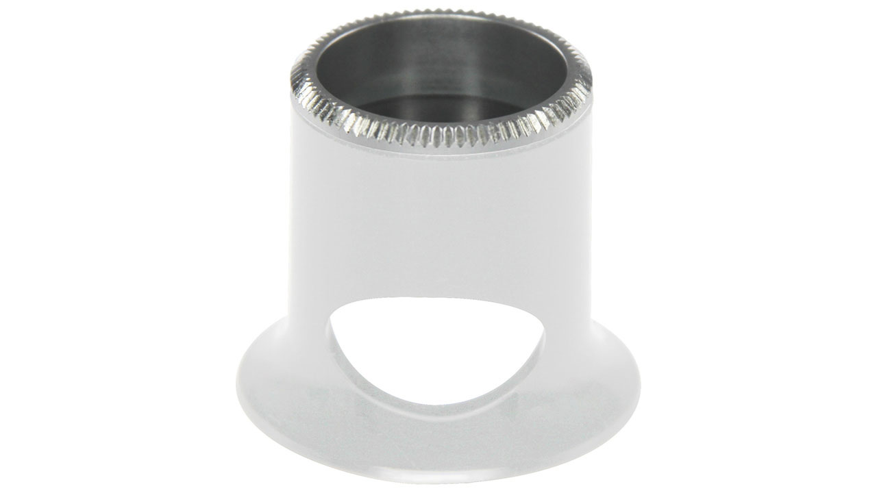 Bergeon 2611-TB-3 watchmaker's loupe with ventilation hole, plastic, white, magnification 3,3x Bergeon 2611-TB-3.5 watchmaker's loupe with ventilation hole, plastic, white, magnification 2,8x