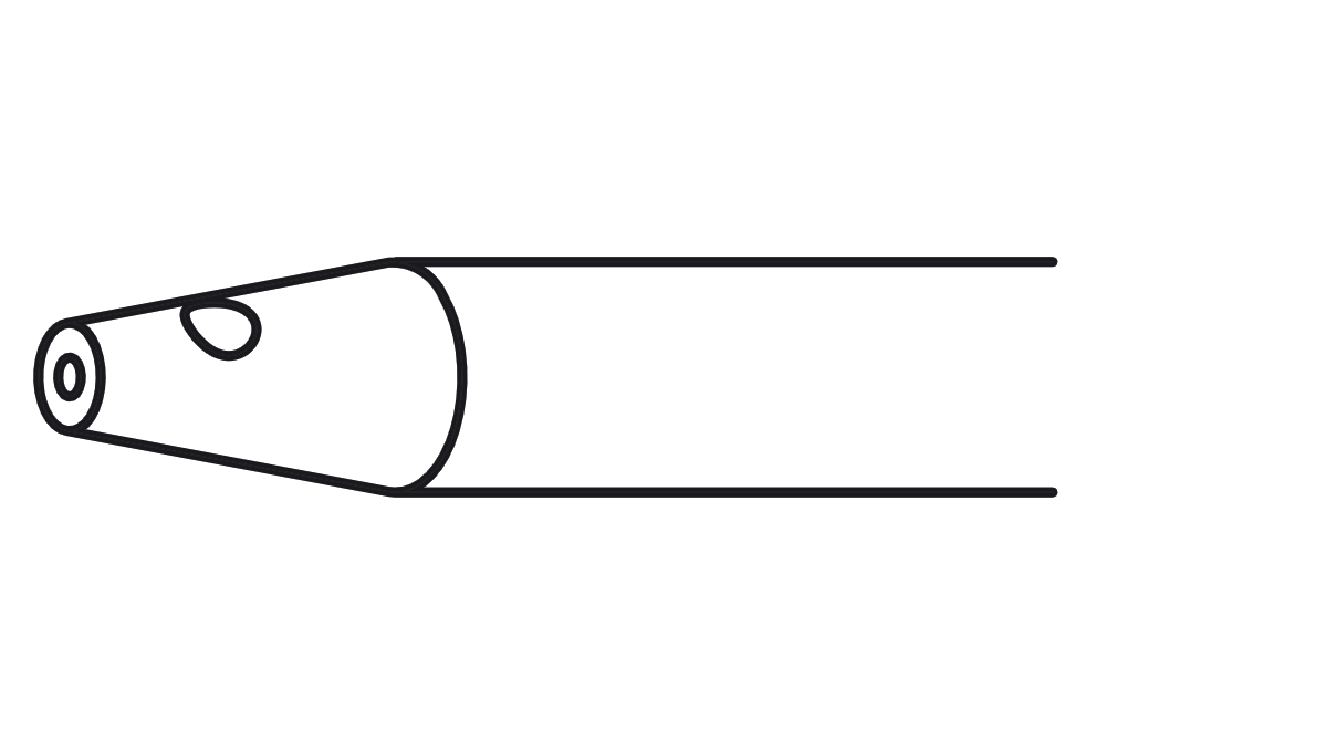 Bergeon 15285-058 Pons, geboord, omgekeerd kruisgat, Ø 1,2 mm, binnen Ø 0,4 mm, zilver staal
