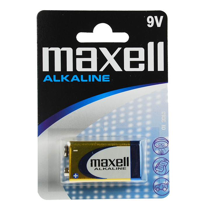 Maxell 6LR61 Alkaline 1er Blister, 9 V Batterie