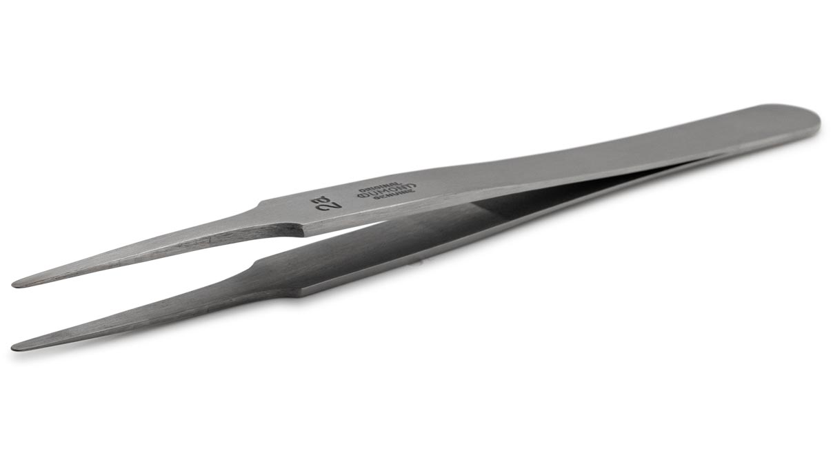 Dumont tweezers, Shape 2A, Carbon Steel, 120 mm