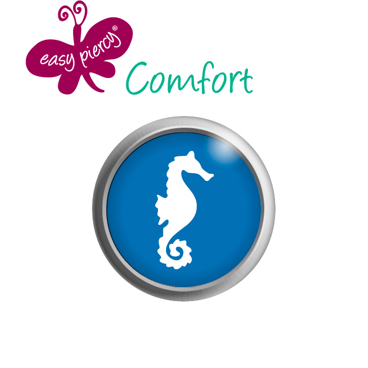 1 paar Easy Piercy Comfort oorknopjes Ø 5,5 mm, wit, zeepaardje