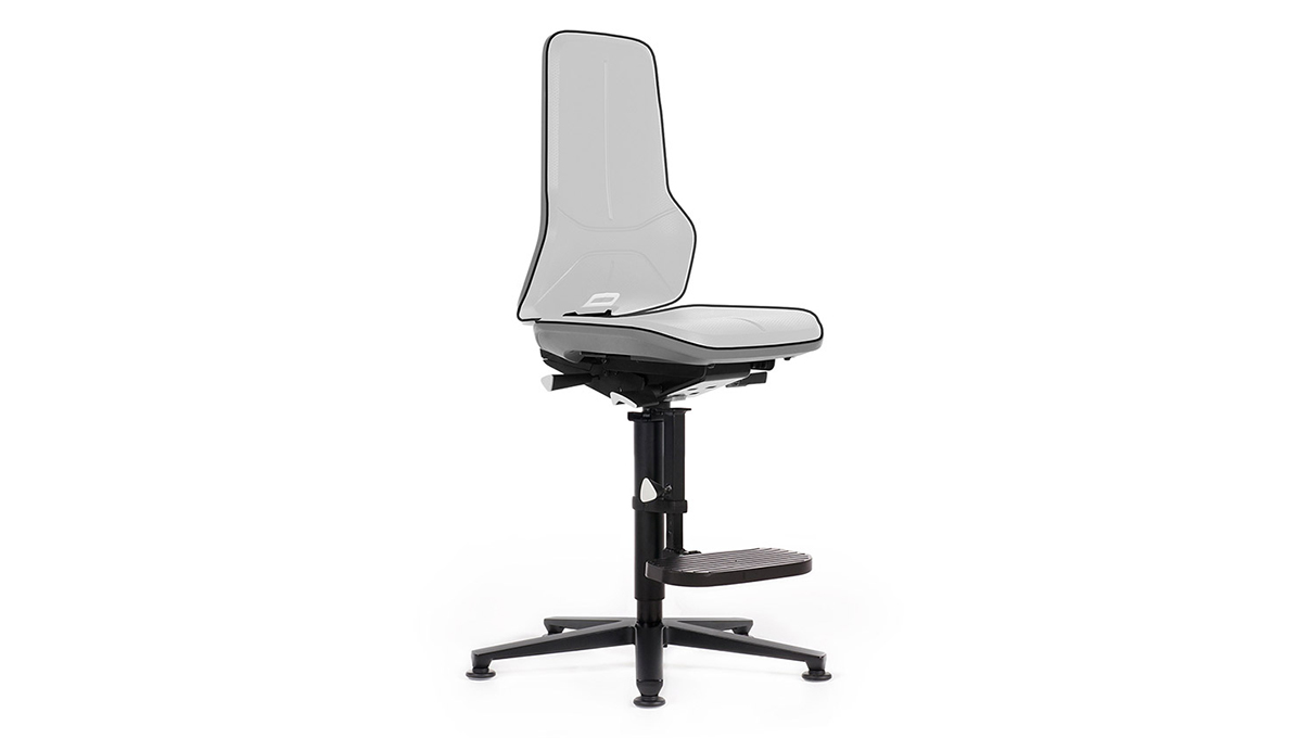 Bimos Neon werkstoel 9561, zithoogte 59 - 87 cm, permanentcontactrugleuning, zwart frame, met
zweefvliegtuig en klimhulp, zonder gestoffeerd element
