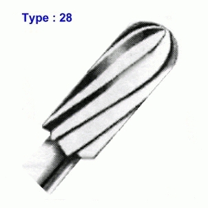 Fräser Typ 28, Zylinder, runder Kopf Ø 1 mm, 6 Stück