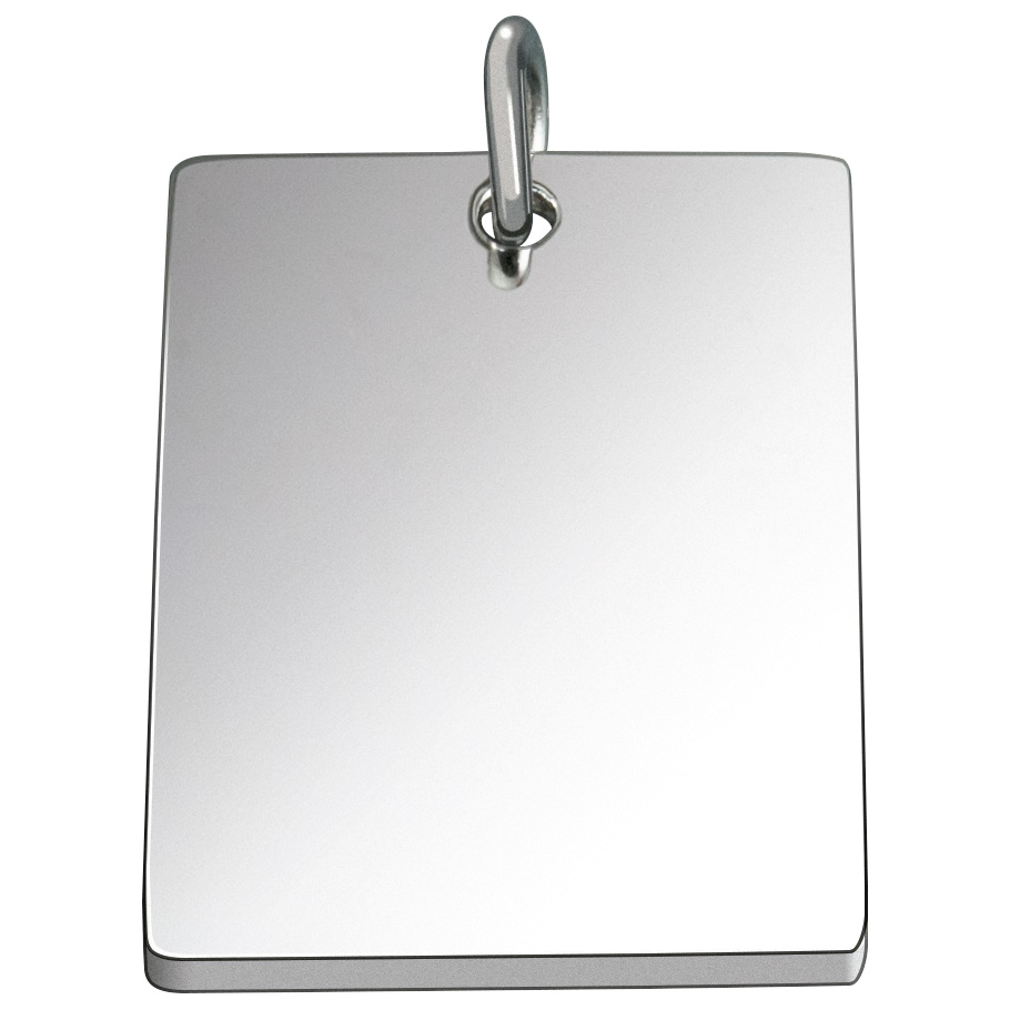 Engraving plate stainless steel, rectangular 28 x 20 x 1.4 mm, pendant