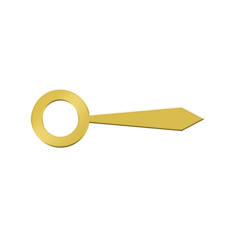 Hour hand, straight broad, yellow, hole Ø 1 mm, length 6 mm