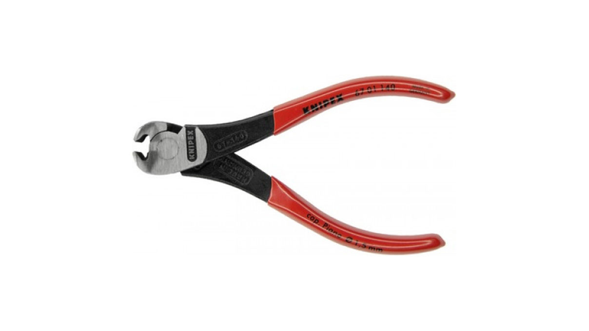 Bergeon High leverage end cutting plier no. 6764, polished head, plastic coated handles, 140 mm