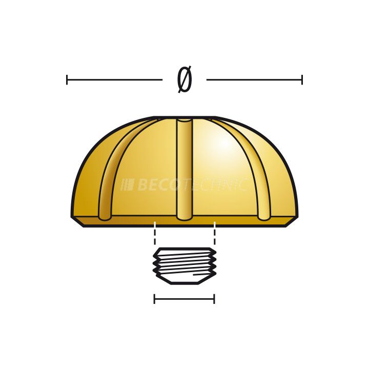Crown Baroque 919 BA, 3 Micron yellow, Ø 4,0, Tube 2,0, thread 0,90, waterproof