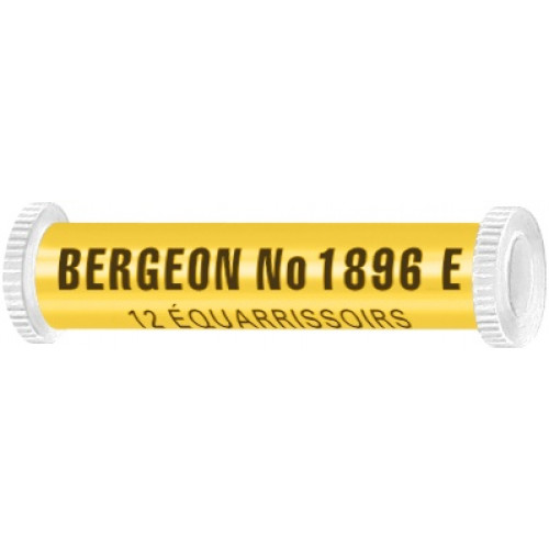 Bergeon 1896-E Viertelrohr-Reibahlen Sortiment, 4-kantig, Ø 1 - 0,2 mm, 12 Stück, sortiert