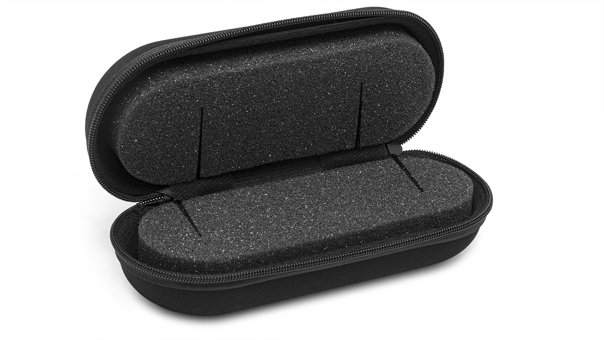 Watch Box horloge etui, hardcase, textielhoes, matglanzend, zwart, bedrukbaar met uw logo