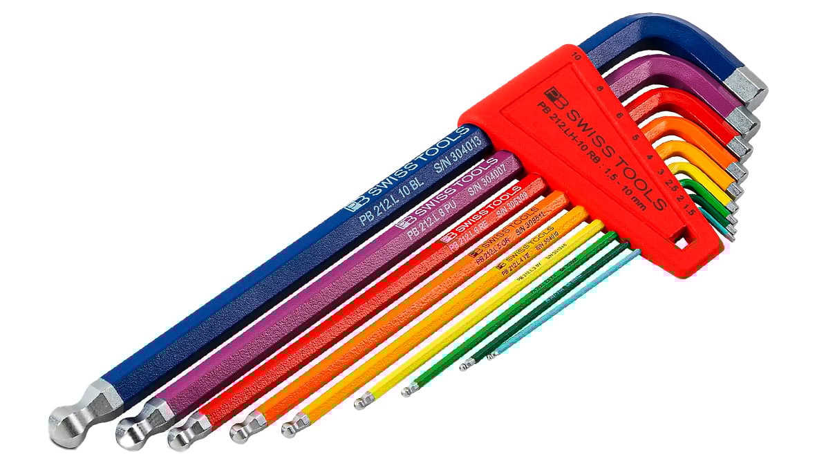 9-piece hex wrench set 1.5/2/2.5/3/4/5/6/8/10 mm with ball head 9-piece hex wrench set 1.5/2/2.5/3/4/5/6/8/10 mm with ball head
