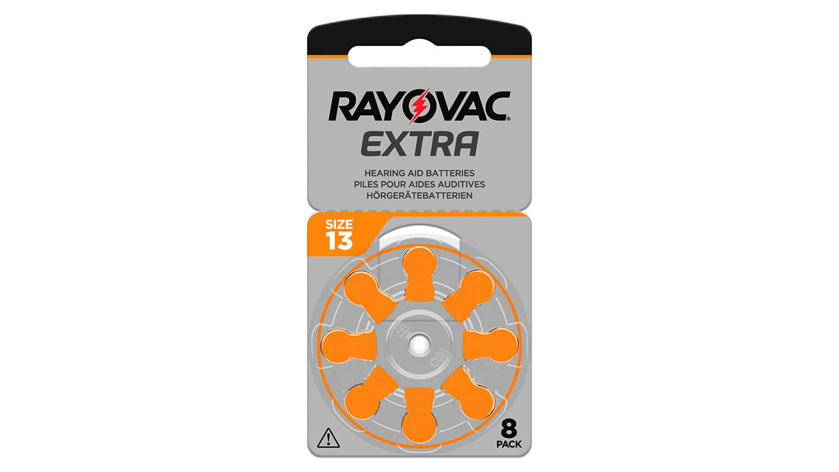 Rayovac Extra, 8 hoortoestelbatterijen nr. 13 (Sound Fusion Technology), blisterverpakking