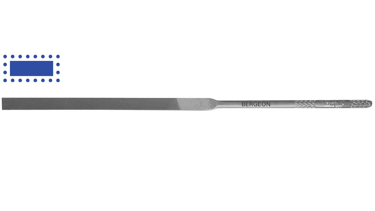Bergeon 502-2401 Nadelfeile, Flachstumpf, 200 mm, Hieb 2
