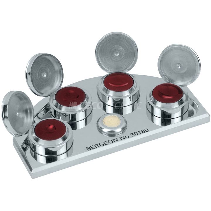 Bergeon 30180 Oil Box made of polished brass, chromed
