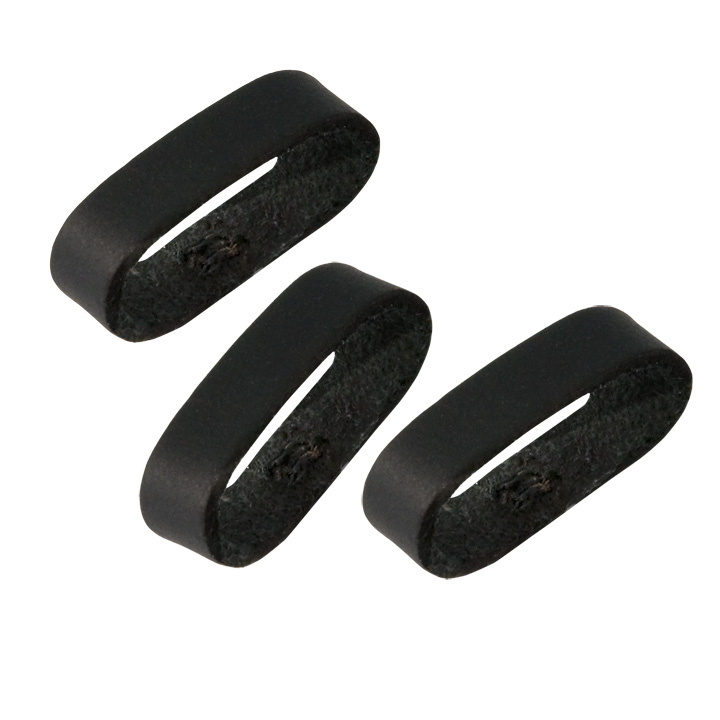 Assortment of 30 black loops for leather watch straps, 20 - 24 mm