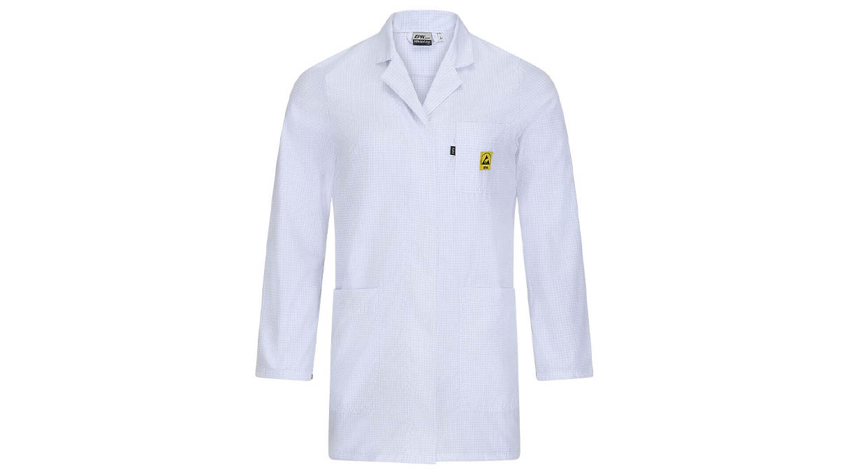 ESD-Arbeitsmantel Typ WLW-175, Langarm, Damen-Kurzmantel, Größe S