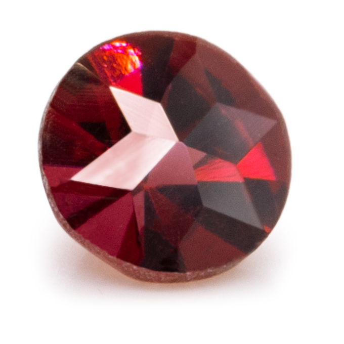 Garnet, red, round, star cut, Ø 3,5 mm