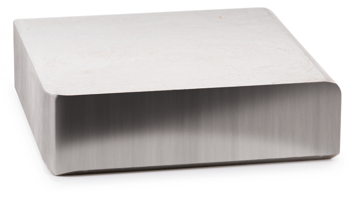 Bench block, 100 x 100 x 25 mm, with 2 rounded edges