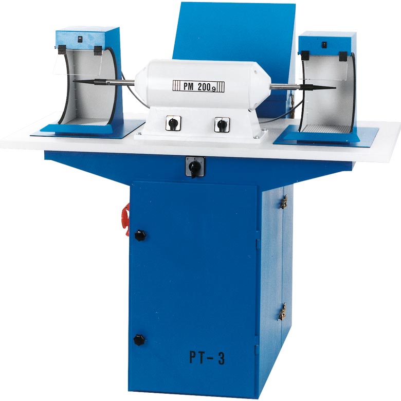 Polishing table PT 3, dust suction, 2 levels, 2 workplaces, double-motor , maintenance-free