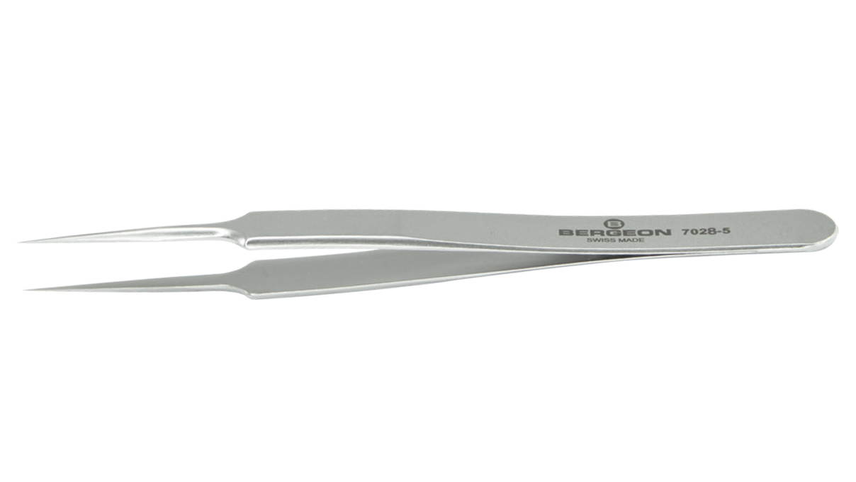Bergeon 7028-5 tweezers type 5, very thin, 100 % nonmagnetic
