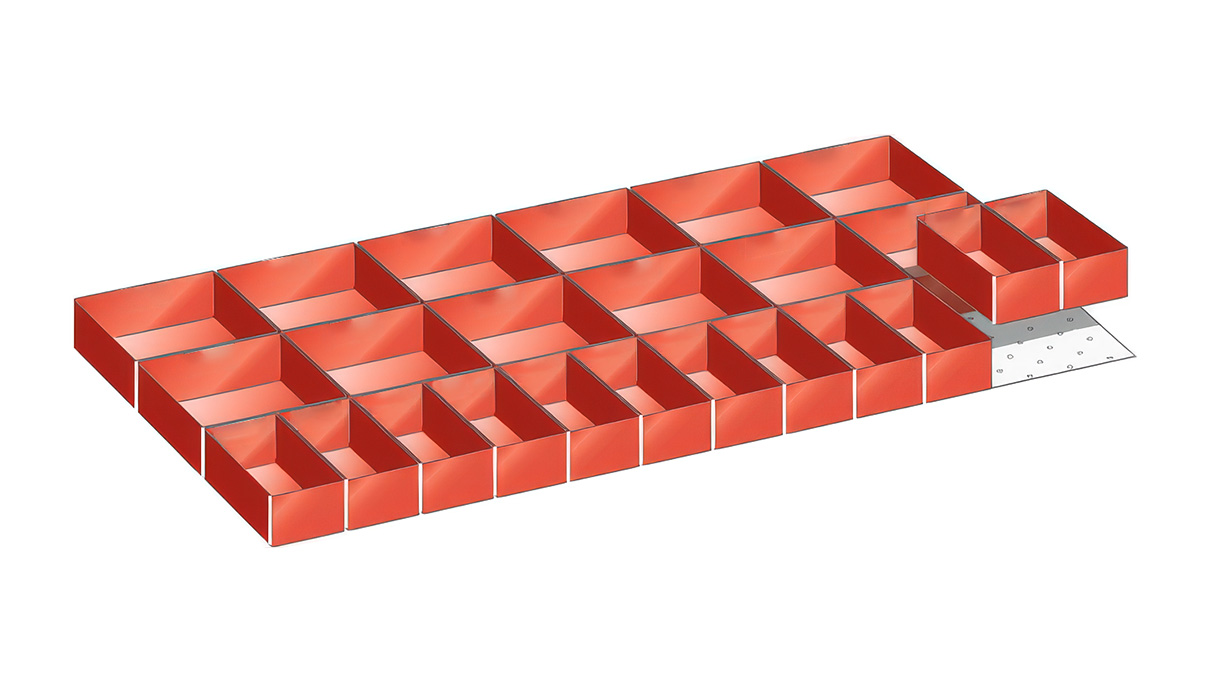 Lista Einsatzkästen, Set für 54 x 27 E mit Fronthöhe 75 mm, 24 Stück