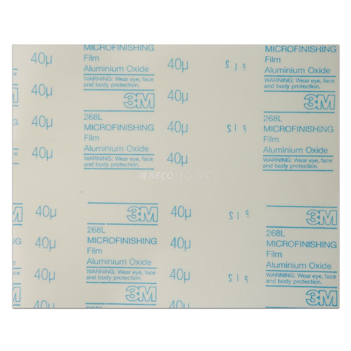 3M Lapidierfilm IMFF 268L, 230 x 280 mm, Korn 40 µm, transparent, selbstklebend