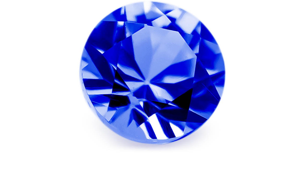 Synthetischer Farbstein, Saphir, rund, Ø 3 mm