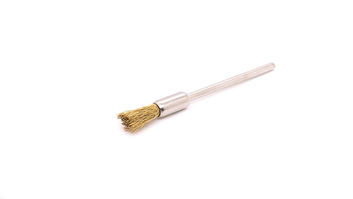 Pinselbürste mit Handstück, Messing, Draht Ø 0,15 mm, HP-Schaft