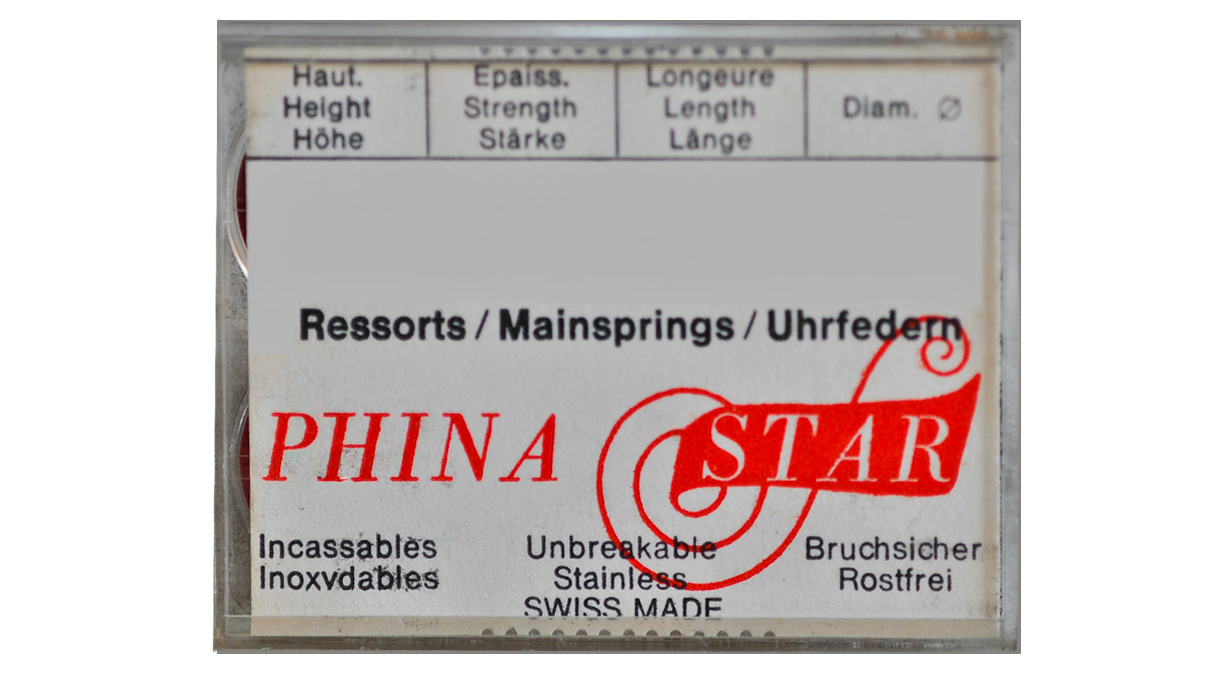 99 Phina Star Zugfedern für Armbanduhren und Taschenuhren, Sortiment mit 99 Stück, 33 Typen in Tüten à
3 Stück mit Nummer und Abmessung (B 0,95 bis 3,0 mm)